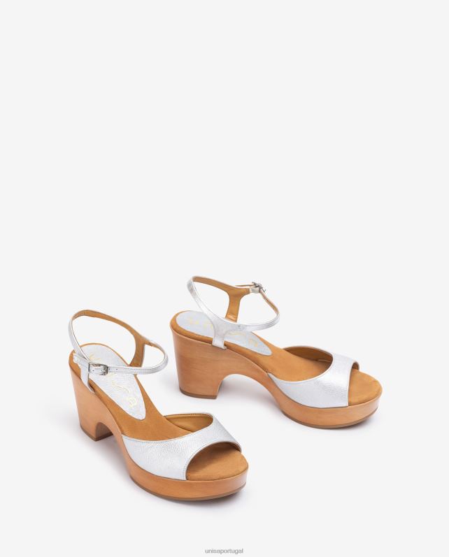 Unisa sandália meia cunha metalizada mulheres 6V2Z6229 moda