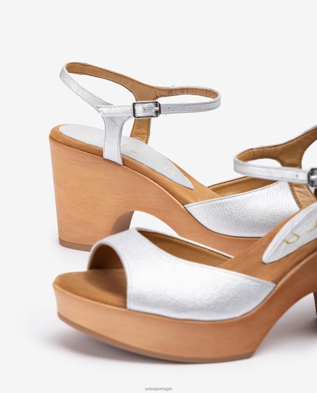 Unisa sandália meia cunha metalizada mulheres 6V2Z6229 moda