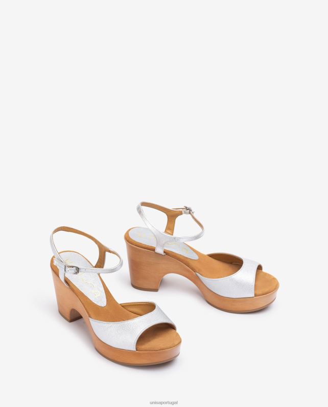 Unisa sandália meia cunha metalizada mulheres 6V2Z6378 moda