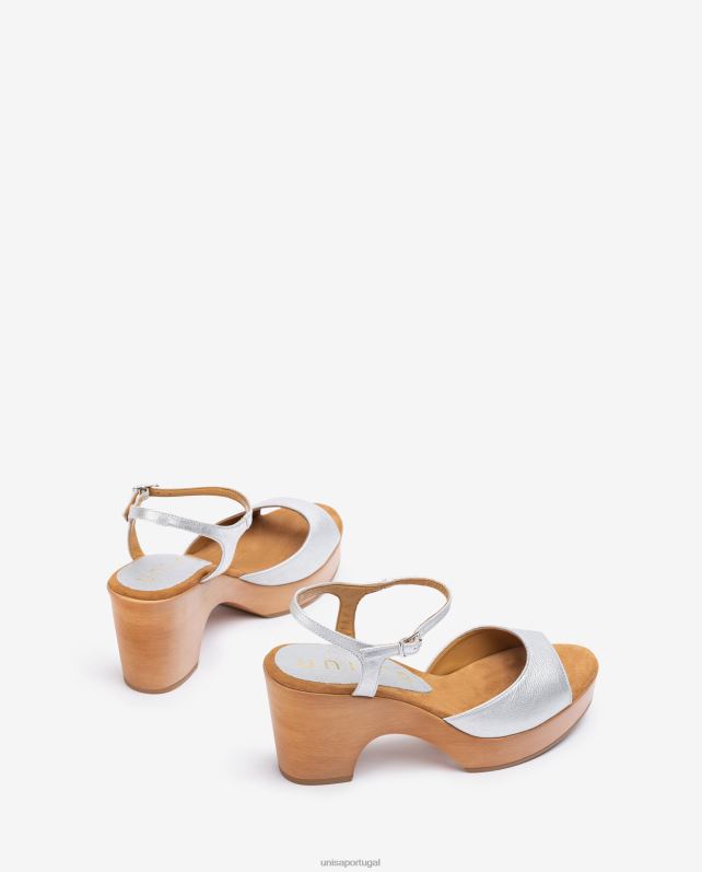 Unisa sandália meia cunha metalizada mulheres 6V2Z6378 moda