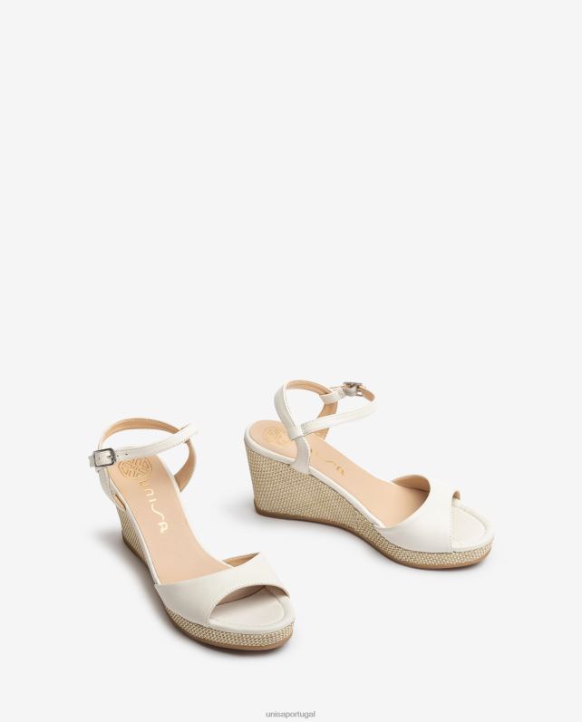 Unisa sandália salto plataforma ráfia mulheres 6V2Z6491 moda