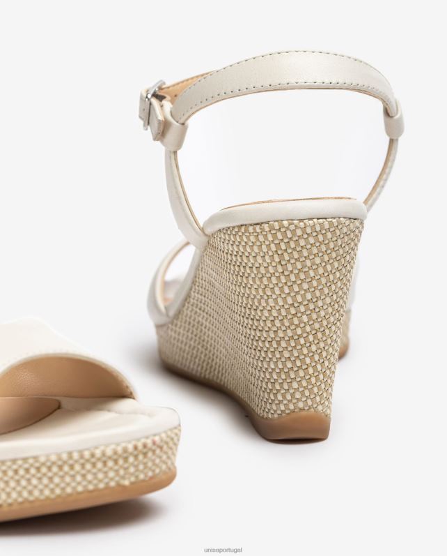 Unisa sandália salto plataforma ráfia mulheres 6V2Z6491 moda