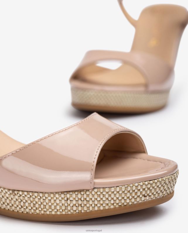 Unisa sandália salto plataforma ráfia mulheres 6V2Z6492 gracioso