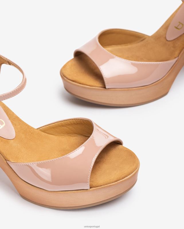 Unisa sandália semi-cunha patenteada mulheres 6V2Z6230 gracioso