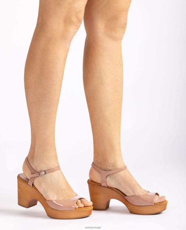 Unisa sandália semi-cunha patenteada mulheres 6V2Z6230 gracioso