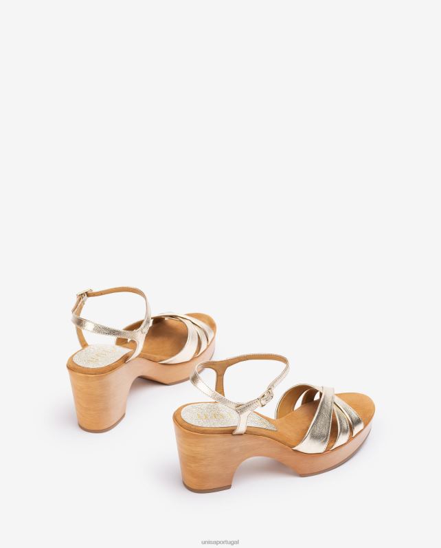 Unisa sandálias de bloco de couro mulheres 6V2Z6371 moda