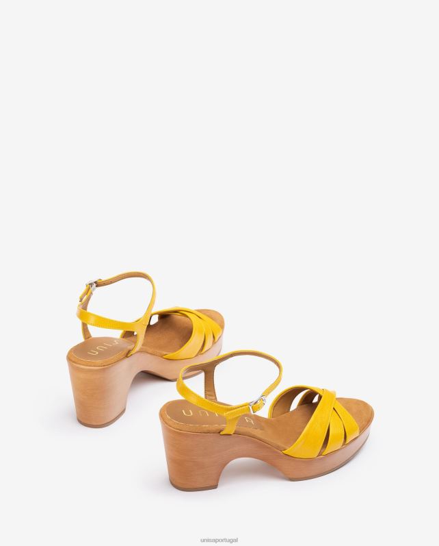 Unisa sandálias de bloco de couro mulheres 6V2Z6375 moda