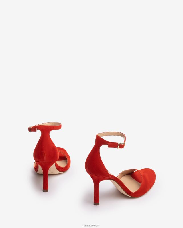 Unisa sandália camurça salto alto mulheres 6V2Z622 vermelho