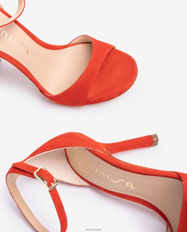 Unisa sandália camurça salto alto mulheres 6V2Z622 vermelho