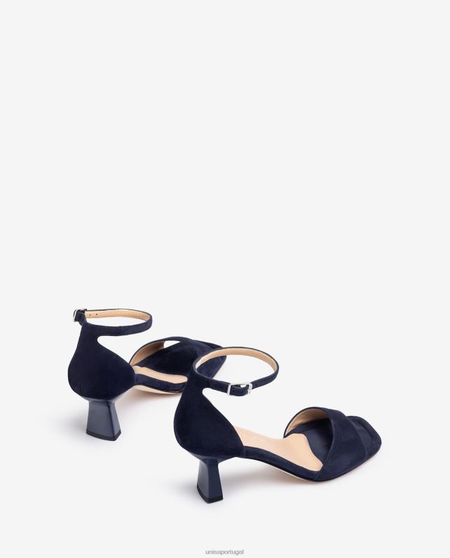 Unisa sandália camurça salto geométrico mulheres 6V2Z6364 azul