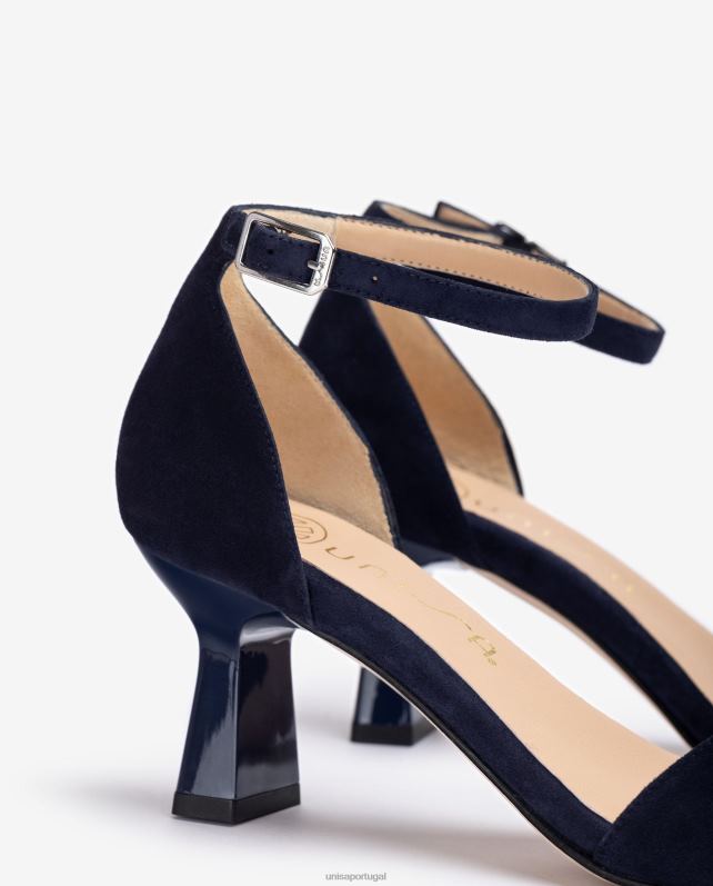 Unisa sandália camurça salto geométrico mulheres 6V2Z6364 azul