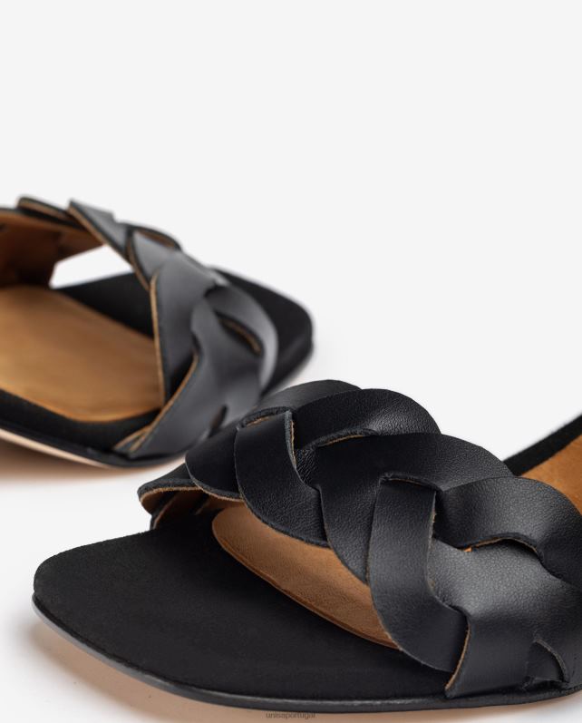 Unisa sandália com perfurações decorativas na gáspea mulheres 6V2Z6305 preto