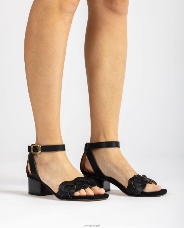 Unisa sandália com perfurações decorativas na gáspea mulheres 6V2Z6305 preto