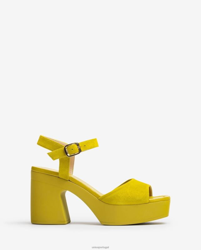 Unisa sandália com salto bloco combinando mulheres 6V2Z685 verde