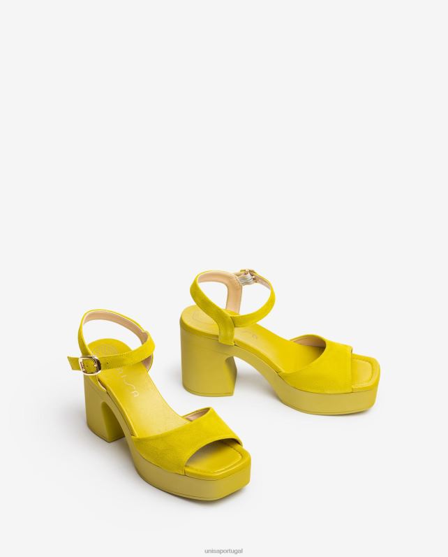 Unisa sandália com salto bloco combinando mulheres 6V2Z685 verde