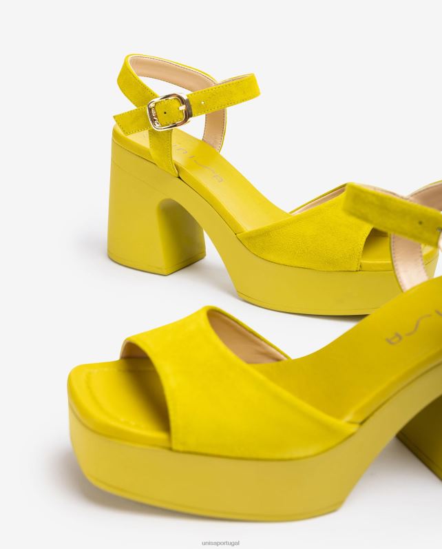 Unisa sandália com salto bloco combinando mulheres 6V2Z685 verde