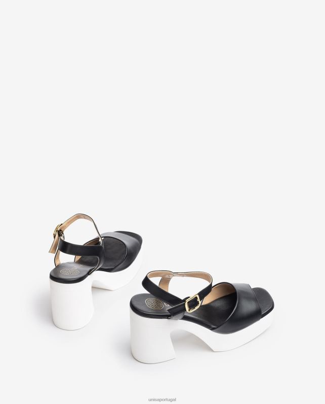 Unisa sandália com salto bloco mulheres 6V2Z687 preto