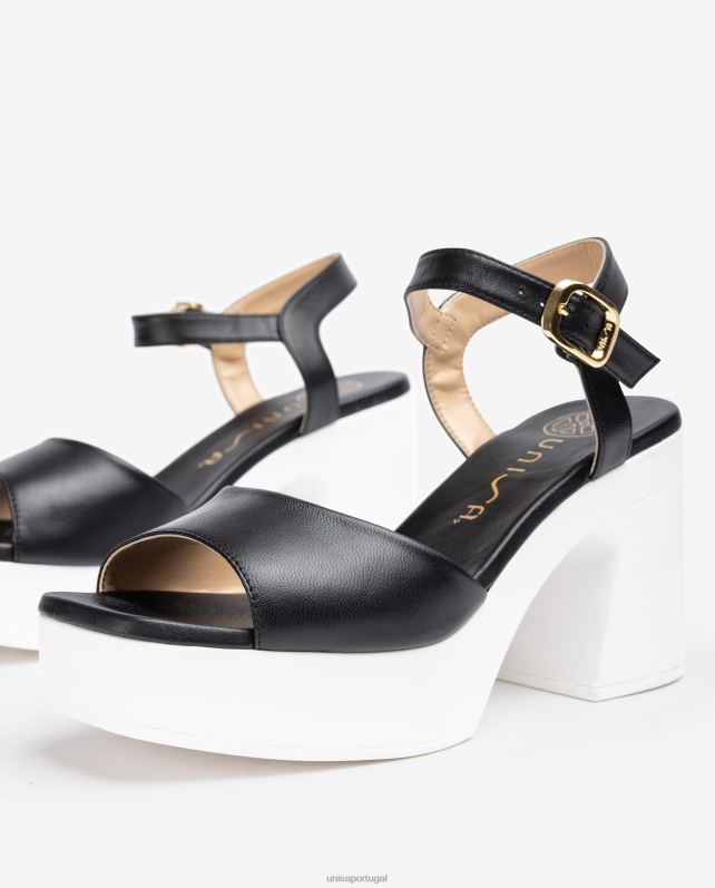 Unisa sandália com salto bloco mulheres 6V2Z687 preto