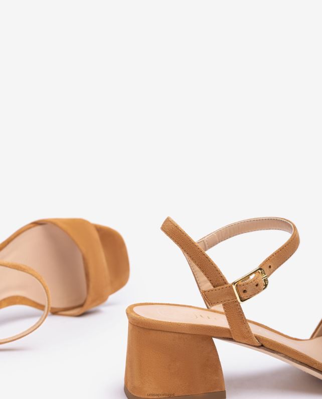 Unisa sandália com salto largo mulheres 6V2Z6154 marrom