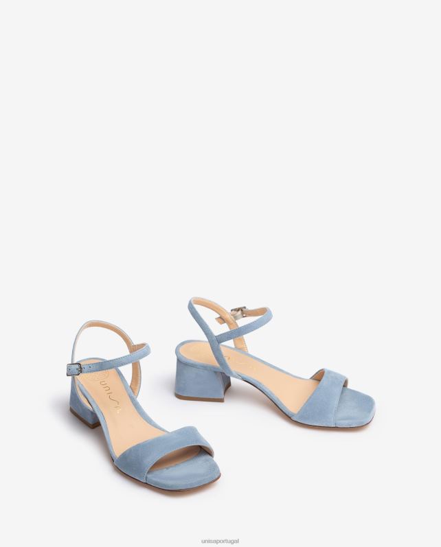 Unisa sandália com salto largo mulheres 6V2Z6155 azul
