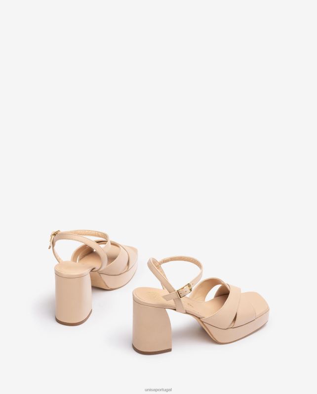 Unisa sandália com salto largo mulheres 6V2Z6240 bege