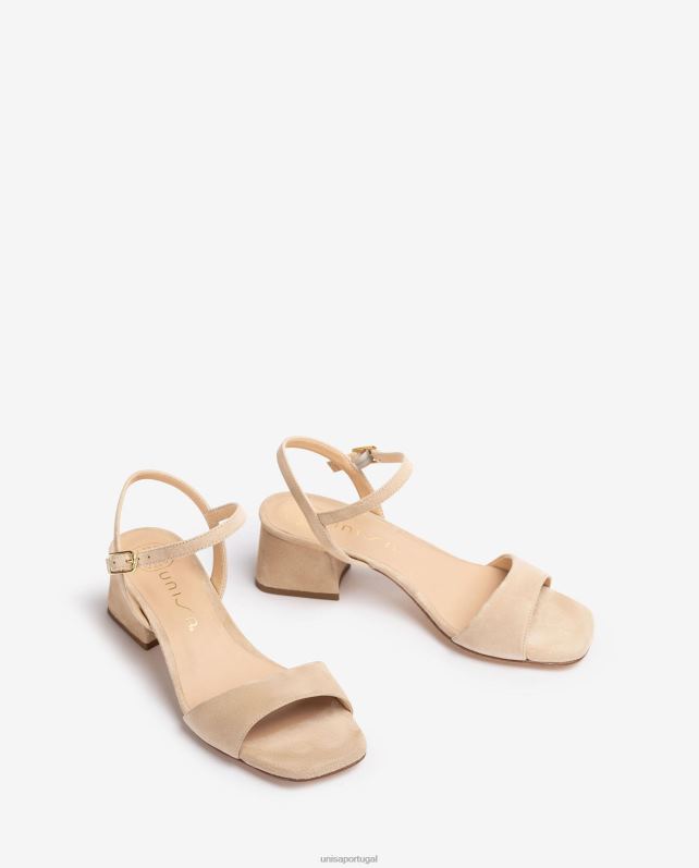 Unisa sandália com salto largo mulheres 6V2Z639 bege