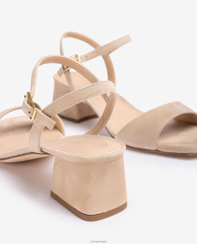 Unisa sandália com salto largo mulheres 6V2Z639 bege