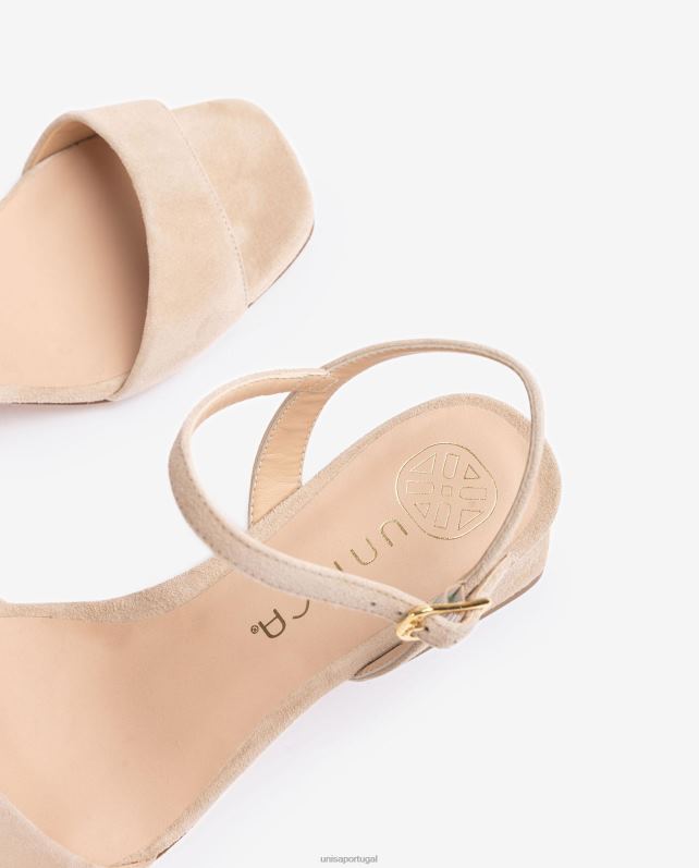 Unisa sandália com salto largo mulheres 6V2Z639 bege