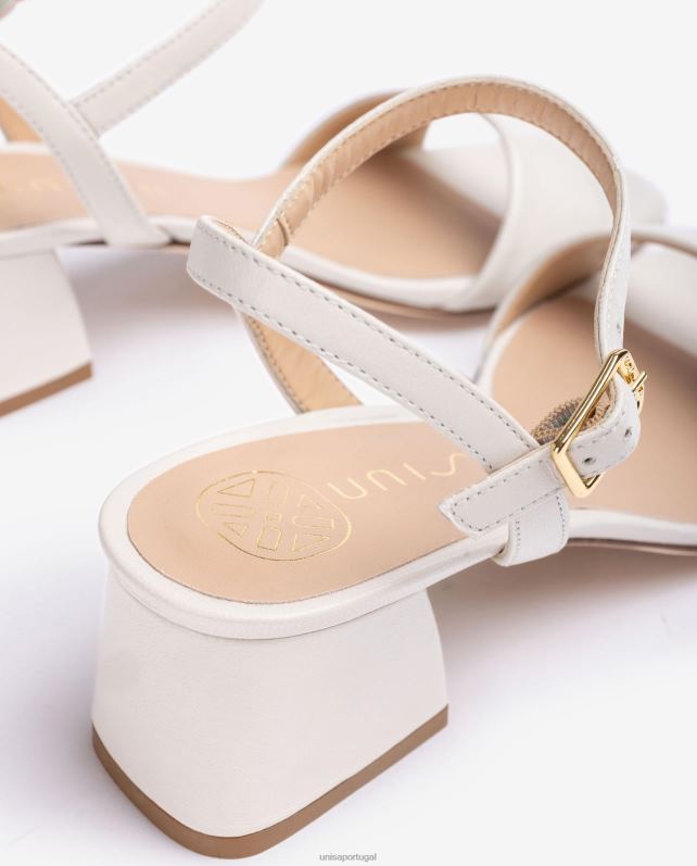 Unisa sandália com salto largo mulheres 6V2Z640 branco