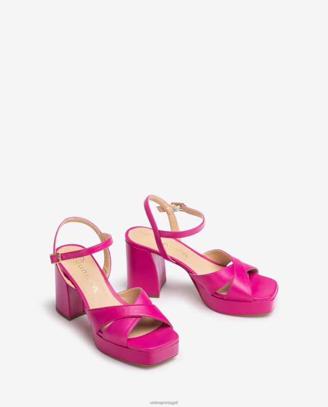 Unisa sandália com salto largo mulheres 6V2Z682 rosa
