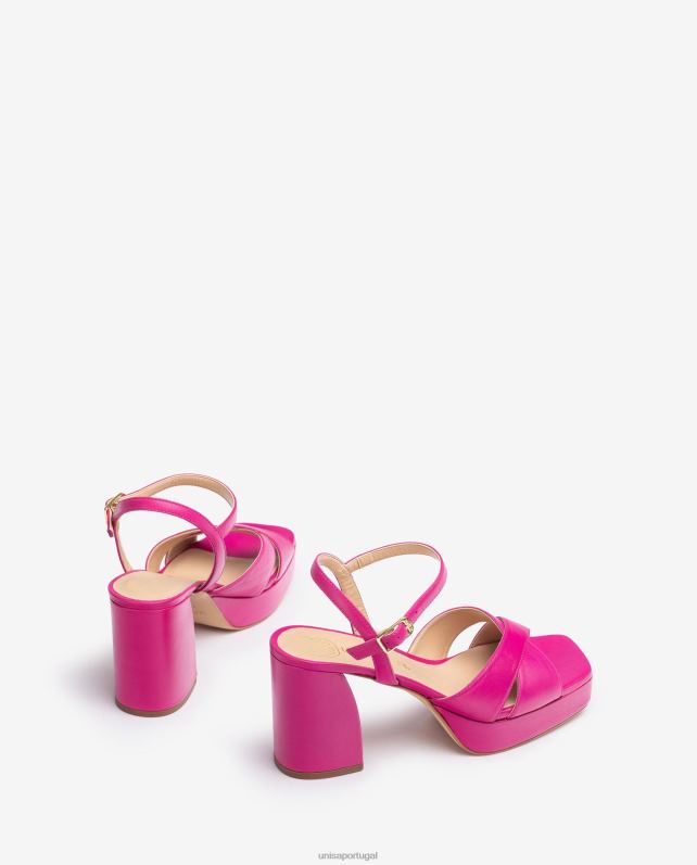 Unisa sandália com salto largo mulheres 6V2Z682 rosa