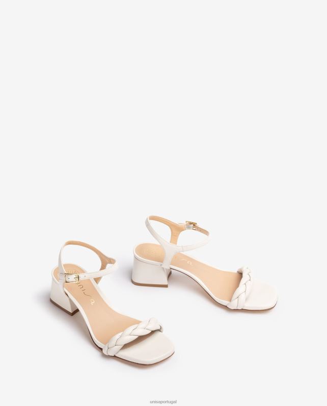 Unisa sandália com tira trançada mulheres 6V2Z6146 branco