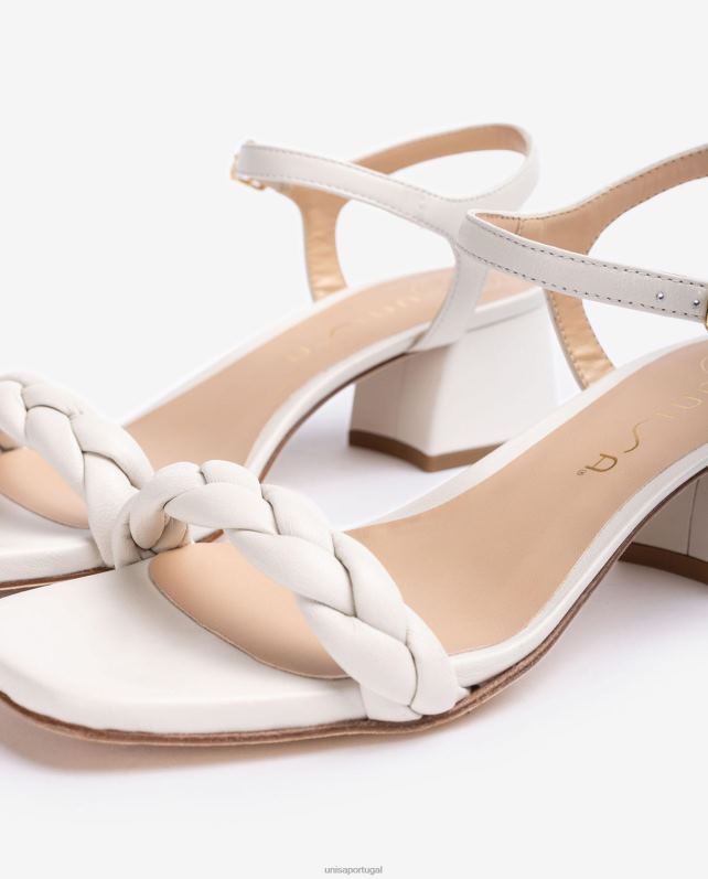 Unisa sandália com tira trançada mulheres 6V2Z6146 branco