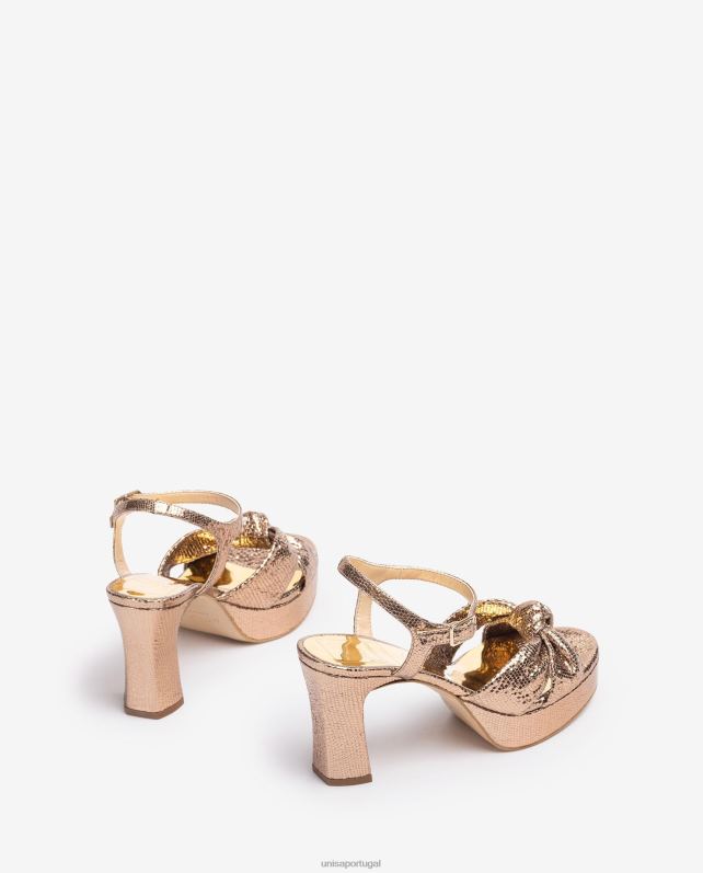 Unisa sandália com tiras amarradas mulheres 6V2Z61309 bronze