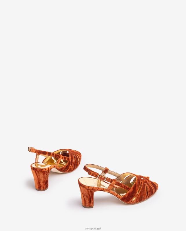 Unisa sandália confeccionada em veludo mulheres 6V2Z61318 gracioso