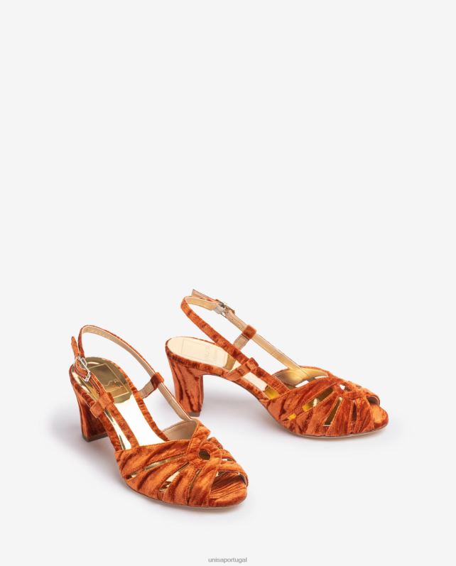 Unisa sandália confeccionada em veludo mulheres 6V2Z61318 gracioso