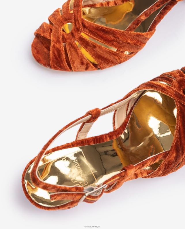 Unisa sandália confeccionada em veludo mulheres 6V2Z61318 gracioso