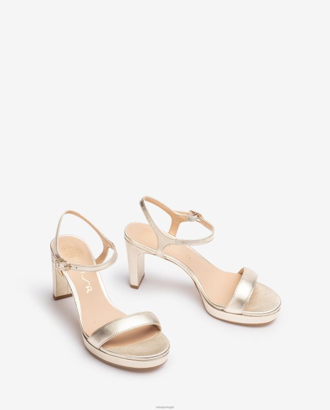 Unisa sandália couro efeito metalizado mulheres 6V2Z6278 moda