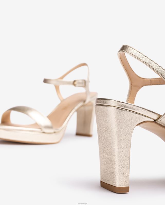 Unisa sandália couro efeito metalizado mulheres 6V2Z6278 moda
