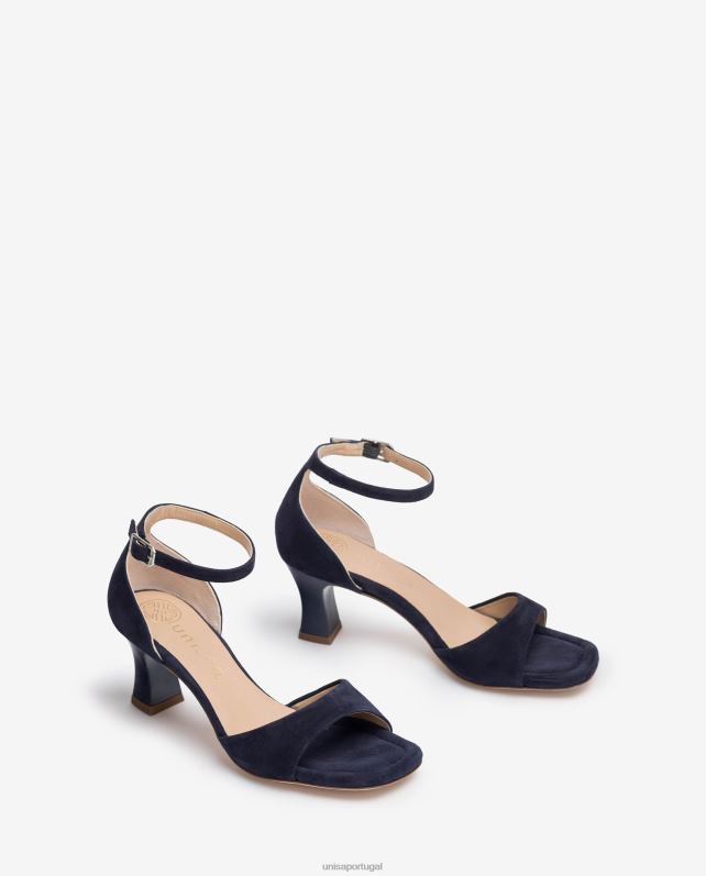Unisa sandália de camurça com salto médio mulheres 6V2Z6195 azul