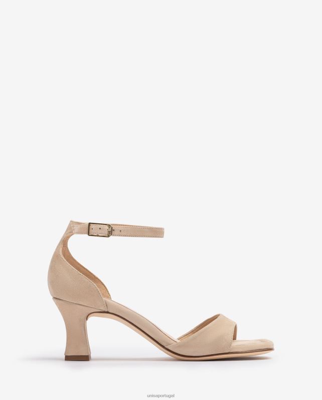 Unisa sandália de camurça com salto médio mulheres 6V2Z6196 bege