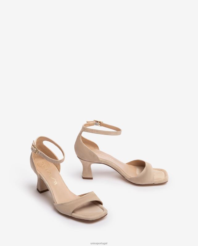 Unisa sandália de camurça com salto médio mulheres 6V2Z6196 bege
