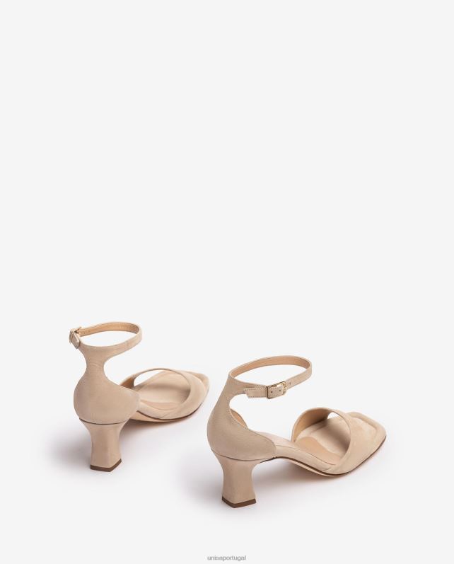 Unisa sandália de camurça com salto médio mulheres 6V2Z6196 bege