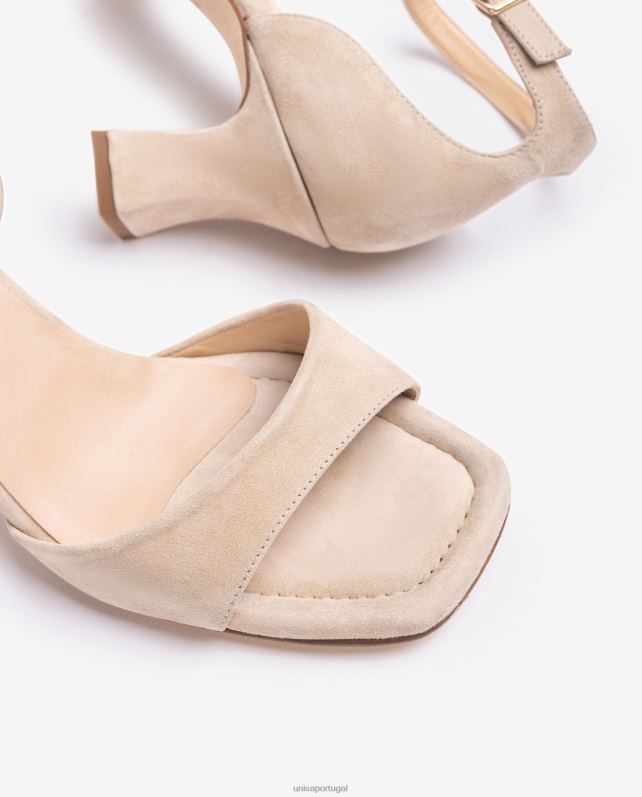 Unisa sandália de camurça com salto médio mulheres 6V2Z6196 bege