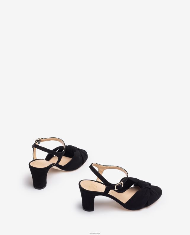 Unisa sandália de camurça inteligente mulheres 6V2Z6176 preto