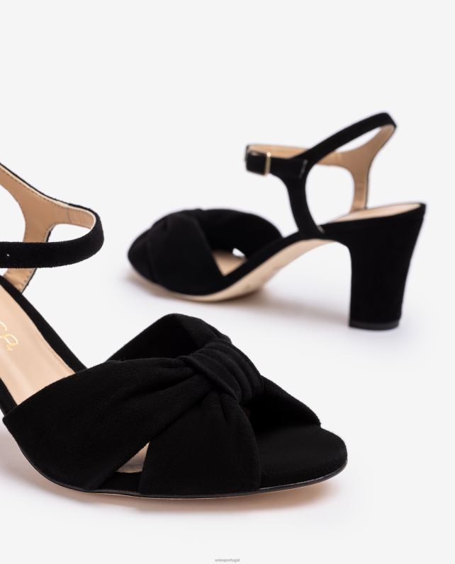 Unisa sandália de camurça inteligente mulheres 6V2Z6176 preto