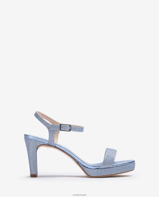 Unisa sandália de tecido brilhante mulheres 6V2Z6272 azul