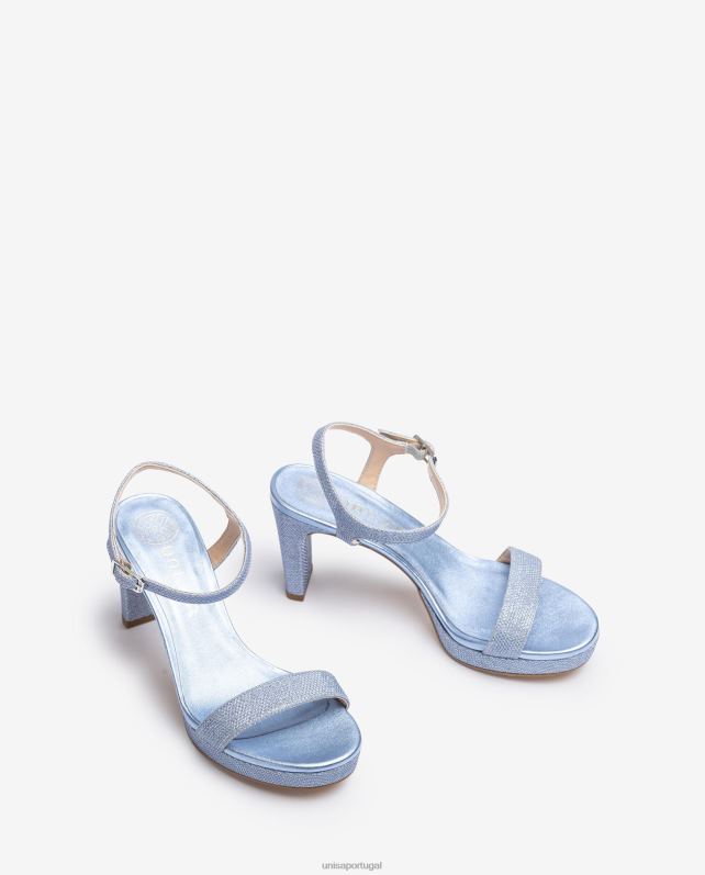 Unisa sandália de tecido brilhante mulheres 6V2Z6272 azul