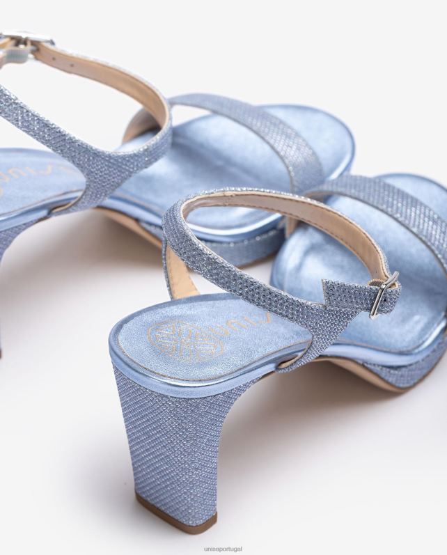 Unisa sandália de tecido brilhante mulheres 6V2Z6272 azul