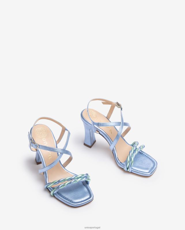 Unisa sandália de tiras metálicas mulheres 6V2Z6258 azul